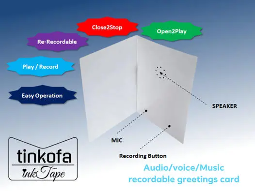 tinkofa inkTape audio voice recordable music greetings card