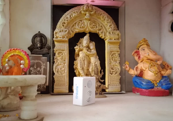 Tinkofa Dilori Puja Room Interior Decoration with IR Motion Sensor Re-recordable Voice Speaker
